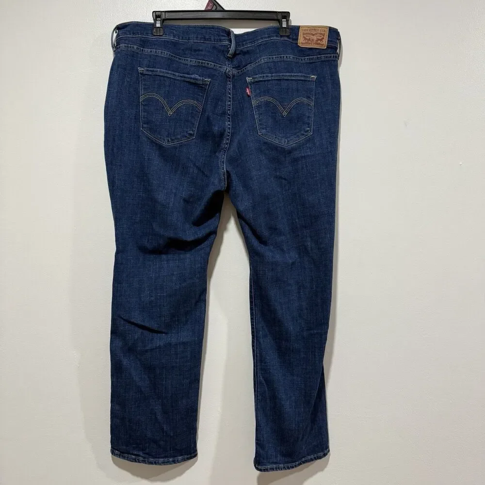 Levis Blue Mid Wash Classic Straight Leg Womens Jeans Size 20W